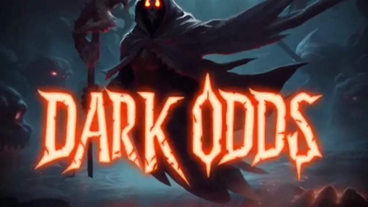 Tampilan visual slot bertema horor Dark Odds dengan suasana mencekam